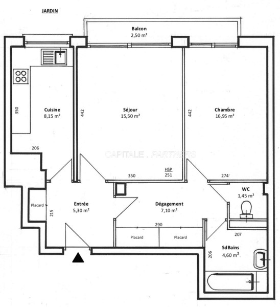 Appartement 1 chambre meublé PARIS 16 - 54 m²;