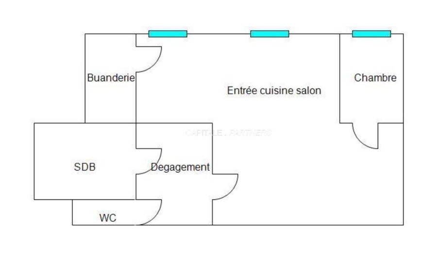 Appartement 1 chambre meublé PARIS 8 - 56 m²;
