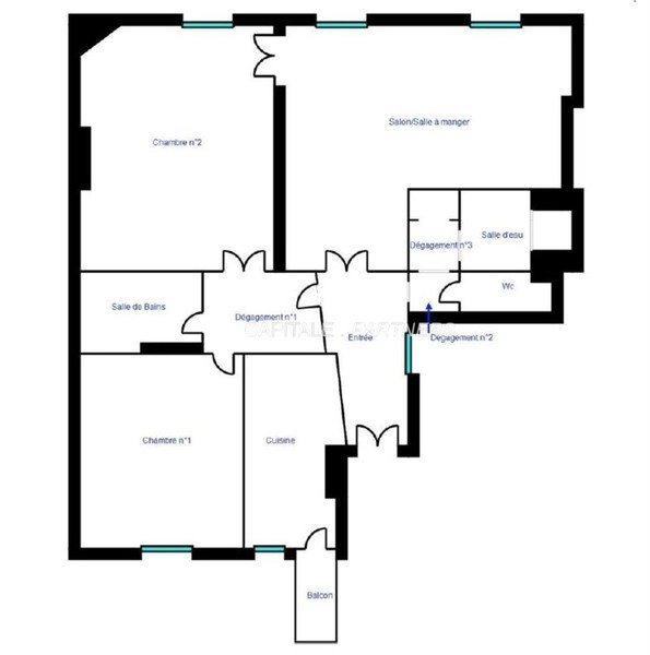 Appartement 2 chambres meublé PARIS 8 - 115 m²;