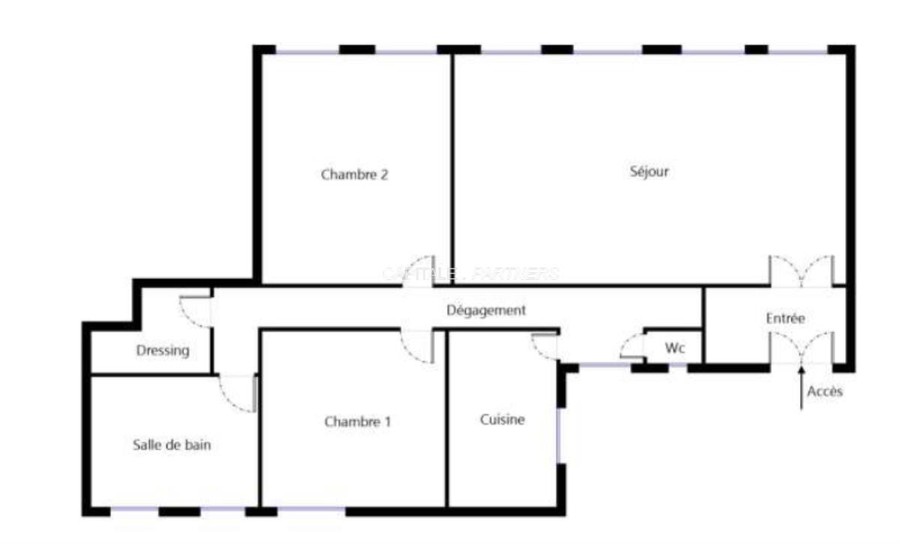 Appartement 2 chambres meublé PARIS 8 - 118 m²;